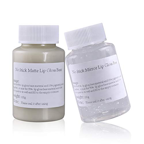 Ownest Lip Gloss Base, 2 Pack Non-stick Matte Lip Gloss Base and Mirror Lip Gloss Base DIY Lip Balm Making Material Moisturizer Nutritious Lip Gloss Base Oil