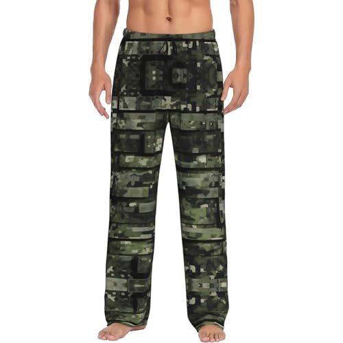 Pantalon de pyjama confortable homme nuit ample à poches noir