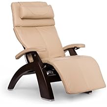 Perfect Chair Human Touch PC-610 Omni-Motion Classic Power Recline Zero Gravity Recliner Performance Upholstery Package Dark Walnut Wood Stain - Ivory Premium Leather