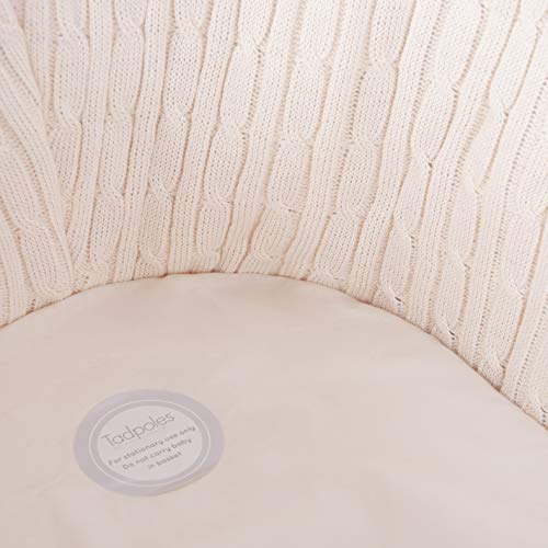 Tadpoles Cable Knit Moses Basket and Bedding Set, Natural