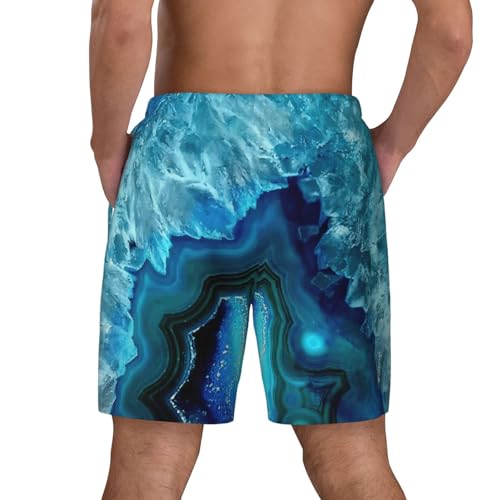 Short de plage homme compression haut de gamme bleu turquoise séchage rapide - 3