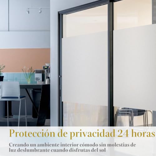 Miniatura 5 de Zindoo Vinilos Para Cristales Vinilo Adhesivo Cristal Opaco Mate Anti-Uv Protección De La Privacidad Autoadhesivo Estático Decorativos Para Dormitorio Baño Cocina Oficina Hogar 59.5x120cm