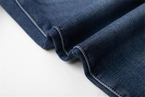 Men Warm Jeans Thicken Fleece-Lined Stretch Male Denim Pants Slim Straight Business Casual Trousers3