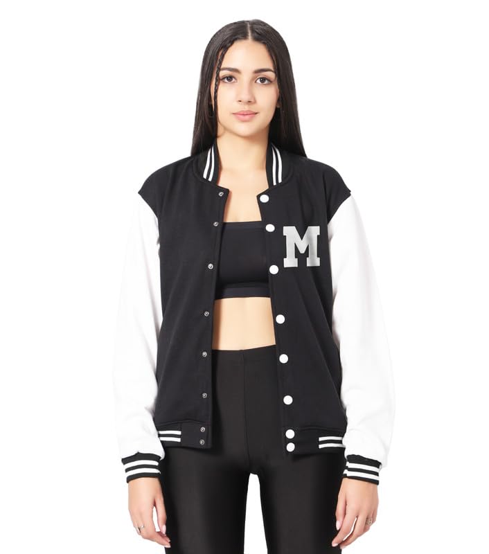 drobe Black Lettermen Varsity For women with unstiched letter patch-picture-31