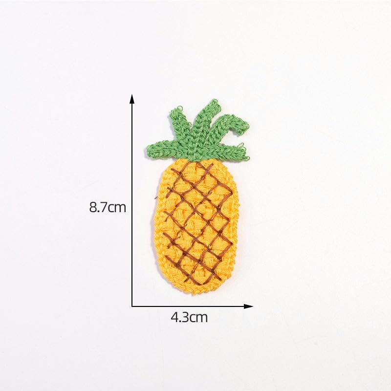 Naszywka haftowana 7 * 4CM 30 SZTUK Ananas Ręcznie Robione Szydełkowe Aplikacje Naszywki Owocowe Małe Haftowane Żelazkowe Na Ubrania(1# Pineapple)