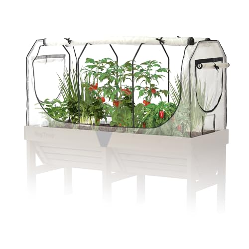 VegTrug Medium Greenhouse Frame & Multi Cover Set, White [Planter Not Included]