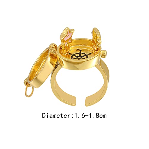 Norlso Bff Rings For 2 Girls - 14K Gold Anime Rings Aesthetic Cute Couple Opening Ring Forever Best Friend Rings Close Friends Adjustable Ring Jewelry Gift For Women Girls #TOP1