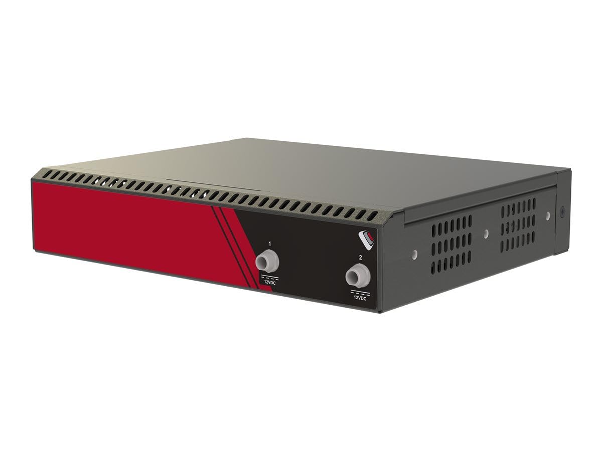 Opengear OM1304-4E Puerta de enlace de red industrial - 4 RS232 - Software X1-X2 seleccionable - 4 puertos conmutados de 1 GbE - Combo 2 x 1GbE-SFP negro y rojo