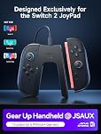 JSAUX Switch 2 Charging Grip for Nintendo Switch 2, Magnetic Grip Controller Compatible with Switch 2 JoyPad, Play While Charging with LED Indicator& 1.5m/4.9ft Charger Cable (Charging Grip with Case)