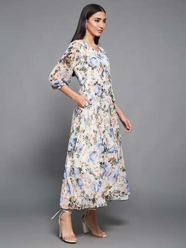 Image of Miss Chase Women's Round Neck Cap Sleeves Lace Knee -Long Skater Dress
