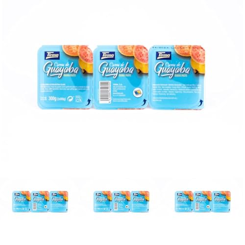 Tirma Crema de Guayaba en Barquetas | Dulce de Guayaba de Canarias | Mermelada de Guayaba | Pasta de Guayaba | Membrillo de Guayaba | 300g (Paquete de 4)
