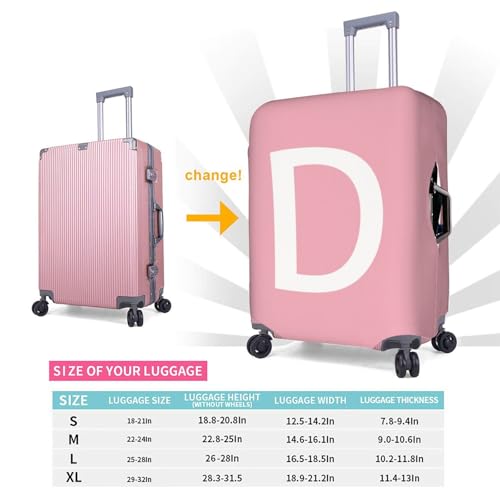 White Letter D Luggage Cover Washable Suitcase Cover Anti-Scratch Luggage Protector Covers Elastic Luggage Identify for Suitcase S fits 18-21 Inch Luggage2