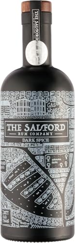 The Salford Rum Company Dark Spiced Rum 70cl (40% ABV) - Caribbean Inspired - Distinct Blend of Vanilla, Coconut, Caramel & Cloves - Refreshing, Delicious & Smooth - Beautifully Presented Bottle