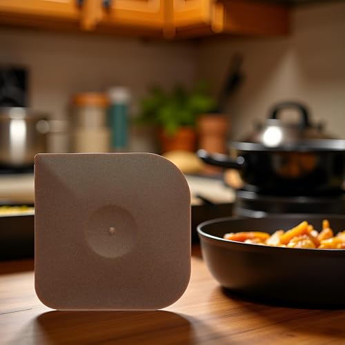 Image of Brown Pan Scrapers,Dish Scraper for Cast Iron,Cast Iron Cleaner Scraper Food Scraper,Non Scratch for Pot Cleaning Scraper Cleaning Grease