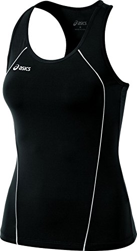 ASICS Women's Attacker Performance Tank, Black/White, Small