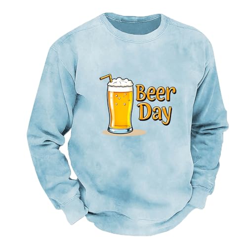 Image of Generisch Men's Winter Plus Size Fashion Sweatshirt Crew Neck Oversized Hip Hop Garment Top Without, lightblue, L