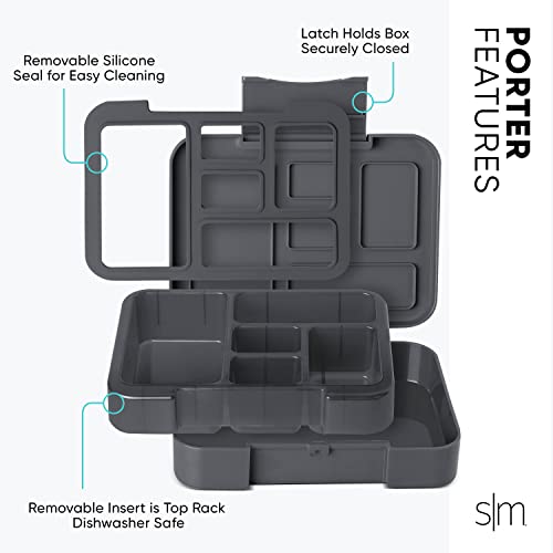 Image of Simple Modern Bento Lunch Box for Kids | BPA Free, Leakproof, Dishwasher Safe | Lunch Container for Girls, Toddlers | Porter Collection | 5 Compartments | Unicorn Fields