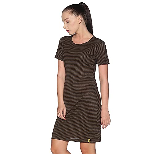 Image of Campus Sutra Cotton Bodycon Casual Dress (CT21 CSWSSDR258 S Brown S)