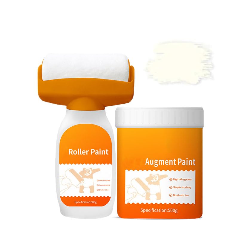 TaboSi Wall Roller Paint Brush Repair, Household Wall Small Roller Paint Brush Repair Paste, Wall Stain Remover Roller Paint, Wall Repair Rolling Brush, Spackle Roller Wall Fix All In One (Beige)