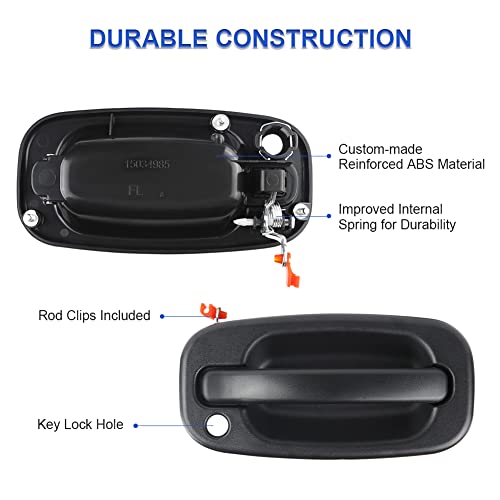 Jdmon Compatible With Front Rear Left & Right Exterior Door Handles Chevy Silverado Suburban Tahoe Avalanche Gmc Sierra Yukon Cadillac Escalade 1999-2007 Replaces 15034985, 15034986, 77261 Black 4Pcs #TOP3