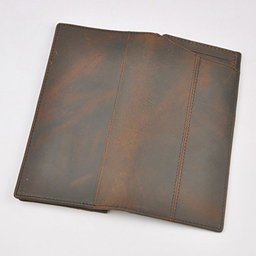 Le'aokuu Mens Genuine Leather Bifold Wallet Organizer Checkbook Card Case（0 1019 B Brown） #TOP5