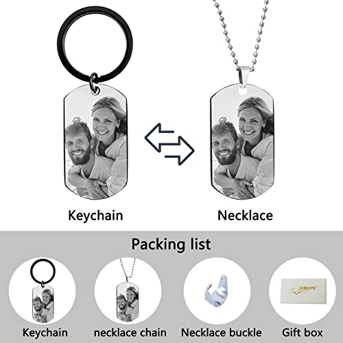 Jubope Custom Personalized Picture Text Keychain, Laser Engraved Keychain, Personalized Gifts For Valentine's Father's Day Men Women #TOP6