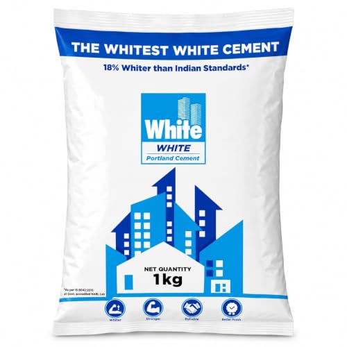 Image of Birla White Original Cement 1kg - Multipurpose White Cement for Crack Filling, Tile Gap Filler, Waterproof Wall Putty, Bathroom, Kitchen Repairs, Damp Walls, Fix & Home Improvement