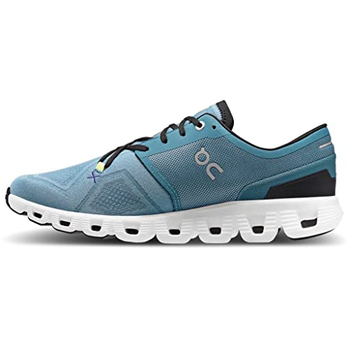 Image of ON Mens Cloud X 3 Textile Synthetic Pewter White Trainers 7.5 US