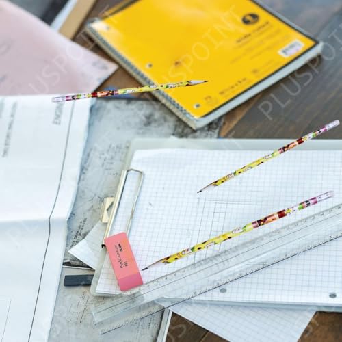 Image of PLUSPOINT 24 Pcs Pencils Cute Cartoon for Kids Triangular Ultra Dark Smooth Writing and Break resistant Cartoon Themed with Eraser | School Supplies for kids | Birthday Gift Pencils Set