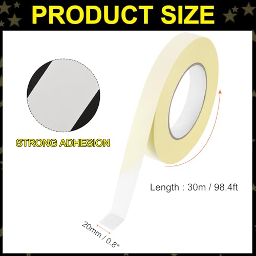 Image of MECCANIXITY Insulating Acetate Cloth Adhesive Tape, 0.8in x 98ft White Electrical Heat Resistant Fabric Tape with Paper for Laptop Electric Automotive Guitar Repair Wire Harness