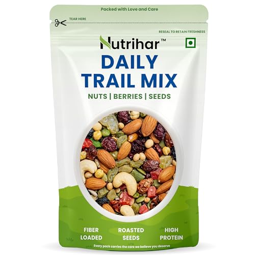 Image of Nutrihar Daily Trail Mix 250g | 13 Mixed Dry Fruits, Nuts, Seeds, Raisins in 1 Pack | Low Calorie Mixed Nuts & Seeds