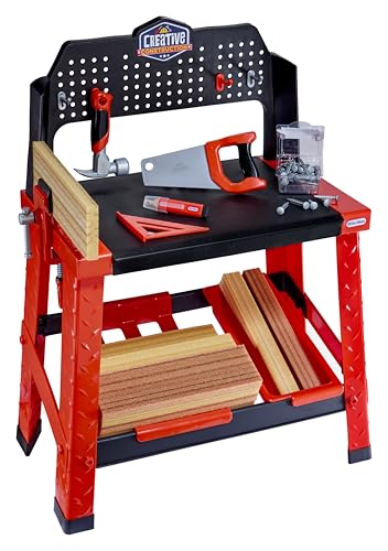 Little Tikes Creative Construction Workbench with 15+ Accessories, Pretend Play Construction Set, for Boys and Girls Ages 3+ Years - image 4