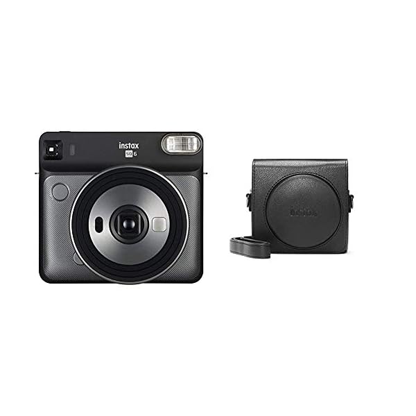 Fujifilm Instax SQ 6 EX D Sofortbildkamera, Graphite Grau & SQ6 Tasche, Schwarz