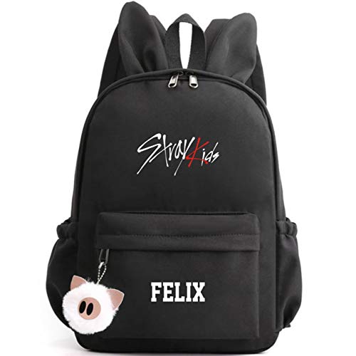 Sac à Dos Stray Kids Cartable Oreilles de Lapin Mignons Imprimé Sacs d'école pour garçons Filles StrayKids Camping Randonnée Sac à Dos