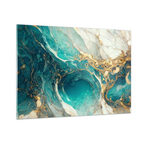 ARTTOR Vidrios decorativos 100x70cm Cuadro Sobre Vidrio Moderno Abstracción Mármol Piedra Grande Cocina Cuadros Pared Impresiones Decoracion Salon Impresión en Cristal Wall Art Prints GAA100x70-5715