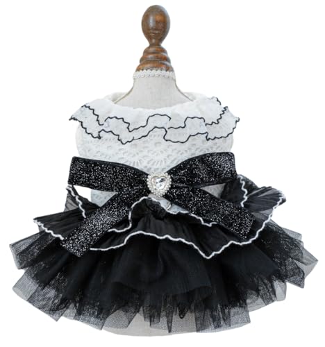 MaruPet Fashion Sweet Puppy Dog Blingbling Princess Skirt Pet Dog Lace Cake Camisole Tutu Dress K-White-1 XL