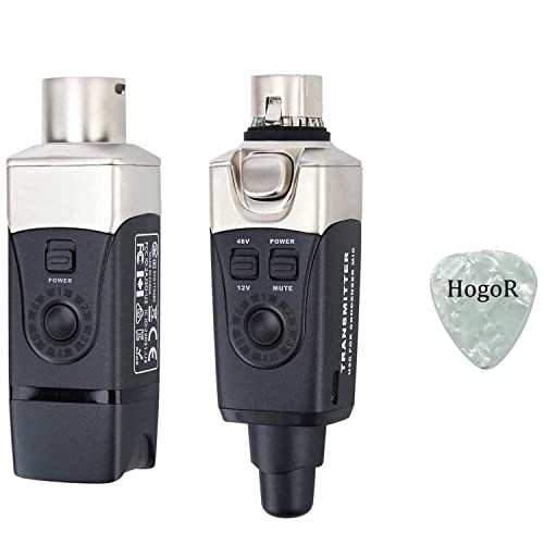 New Xvive U3C Condenser Microphone Wireless System with 2.4GHz XLR Transmitter and Receiver for Microphone, Audio Mixer, PA System, Bundled with HogoR Guitar Pick