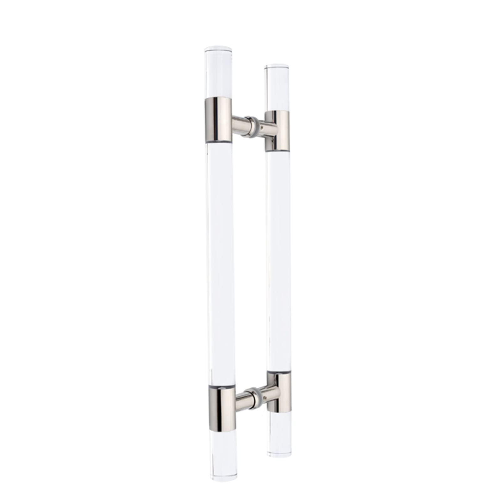LQZAXSRDR Sliding Barn Door Handle, Round Transparent Crystal Glass Door Pull Handle, Multicolor, H-Shaped, Multiple Sizes(C,60cm(23.6in) 40cm(15.7in))