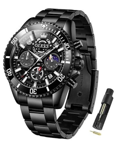 Image of OLEVS Watch for Men Original Branded Premium Mens Analog Quartz Watches Chronograph Stainless Steel 3ATM Waterproof Wrist Watch for Man