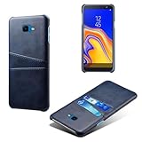 Hülle kompatibel mit Samsung Galaxy J4 CORE,PU-Lederhülle - schlanke stoßfeste Handyhülle mit 2 Kartenschlüssen,Anti-Fingerabdruck und Anti-Drop-Schutz Kunststoff-Kunstleder-Blue