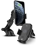 elago Wireless Car Charger with Auto-Clamping Car Mount, 10W Qi Fast Charging, Windshield Dash Air Vent Phone Holder, Compatible with Apple iPhone and Samsung Galaxy Phones with Wireless Charging