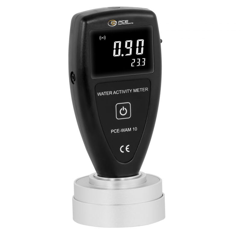 PCE Instruments, PCE-WAM 10 Portable Moisture Meter for Water Activity Measurement, Measures 0.01–1 aw ±0.03, Features Magnetic Attachment, Sample Trays & Battery Operation