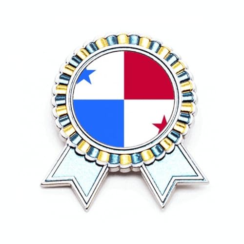 Broche drapeau national du Panama taille M en métal pour costume et veste