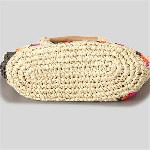 Bolso Tote de Playa Tejido a Rayas para Mujer miniatura 6