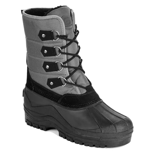 Mens Peak Snow Boot, Waterproof Cold Weather Insulated Boot for Winter, Sizes 9-13