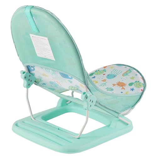 Image of Premium Baby Bather | Bath Chair for Newborns and Infants 0-3 Months | Foldable | 3 Position Adjustable Chair | Anti Skid Base | Washable Soft Mesh Seat | for Babies Upto 5Kg (Aqua)