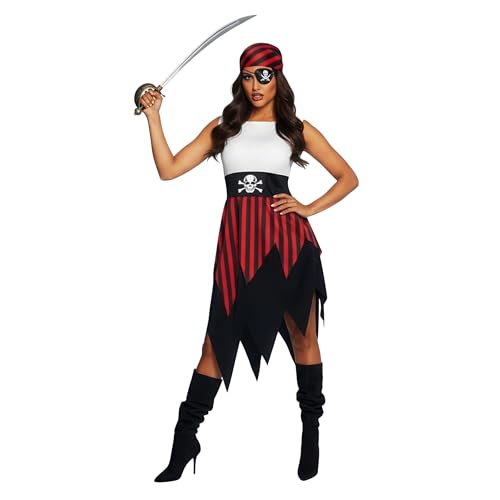Morph Piratenkostüm Damen, Perfekt für Halloween und Karneval, Lustiges Piratenoutfit für Frauen, XL