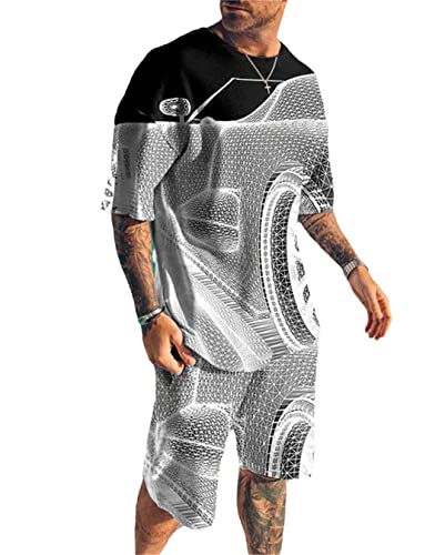 Costume d'été pour homme ensemble t-shirt manches courtes imprimé 3D décontracté ts1099 XXXL