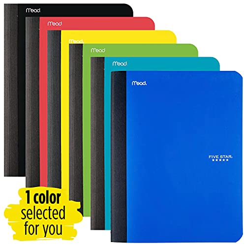 Five Star Composition Book/Notebook, Wide Ruled Paper, 100 Sheets, 9-3/4" X 7-1/2", Color Selected For You, 1 Count (09006) #TOP1