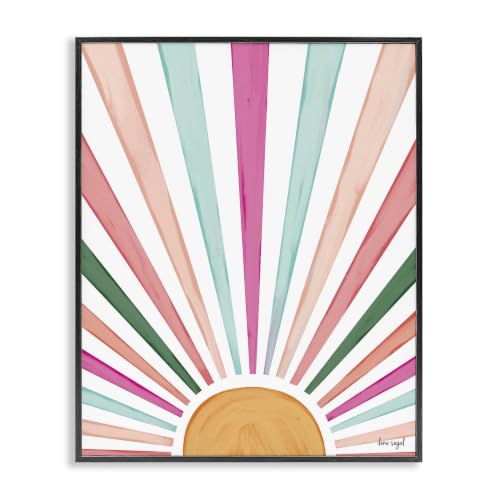 Whimsical Sun Rays Shining Playful, 11 x 14 Inch Framed Giclée Print